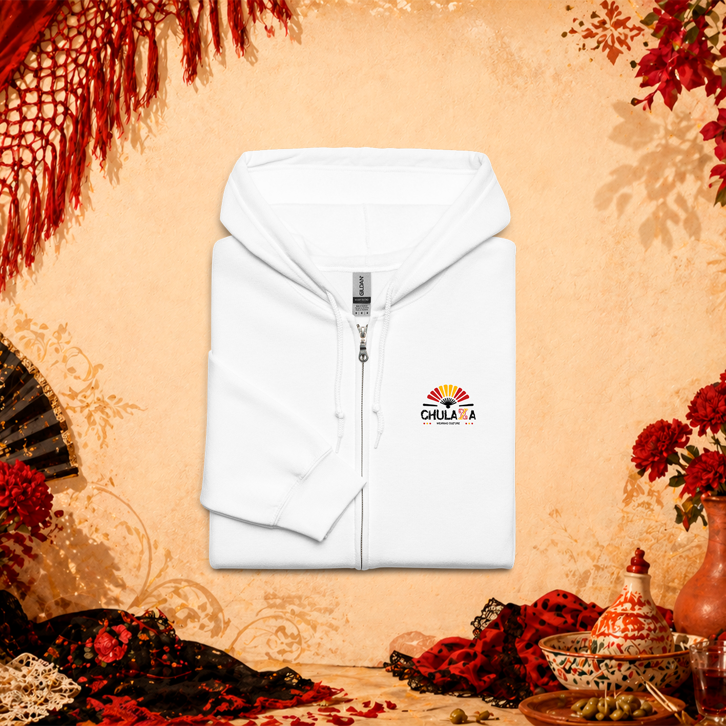 Sudadera con capucha y cremallera «Chueca»
